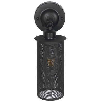 GloboStar® HOLVIA 01160 Vintage Επιτοίχιο Φωτιστικό Απλίκα Μονόφωτο 1 x E27 IP20 Μαύρο Μέταλλο - Μ16 x Π12 x Υ34cm