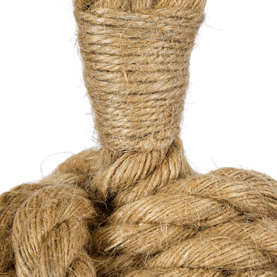 GloboStar® MONKEY FIST 01162 Vintage Επιτραπέζιο Φωτιστικό Πορτατίφ Μονόφωτο 1 x E27 με Μπεζ Σχοινί και Καπέλο Φ27 x Υ58cm