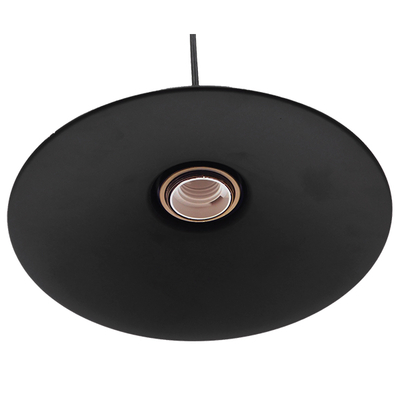 GloboStar® CARAVEL 01167 Vintage Κρεμαστό Φωτιστικό Καμπάνα Μονόφωτο 1 x E27 IP20 Μαύρο & Χρυσό Μέταλλο - Μ22 x Π22 x Υ13cm