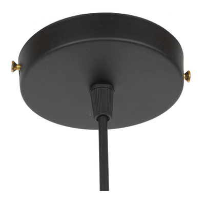 GloboStar® CARAVEL 01167 Vintage Κρεμαστό Φωτιστικό Καμπάνα Μονόφωτο 1 x E27 IP20 Μαύρο & Χρυσό Μέταλλο - Μ22 x Π22 x Υ13cm