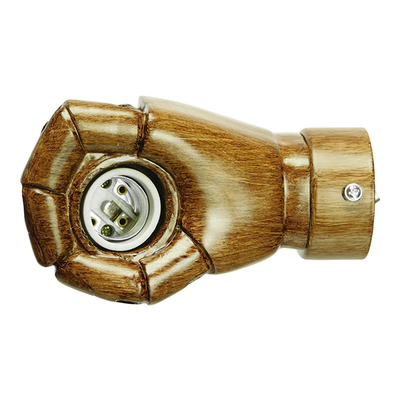 GloboStar® FIST 01138 Μοντέρνο Επιτοίχιο Φωτιστικό Απλίκα Μονόφωτο 1 x E27 IP20 Καφέ Γύψο - Μ15 x Π10 x Υ10cm