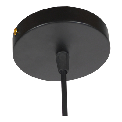 GloboStar® ANDY 01000 Μοντέρνο Κρεμαστό Φωτιστικό Καμπάνα Μονόφωτο 1 x E27 IP20 Μαύρο & Χρυσό Μέταλλο - Μ35 x Π35 x Y28cm