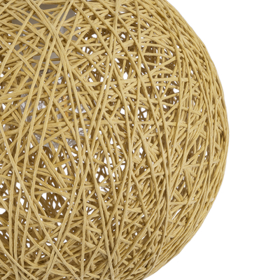 GloboStar® OCEANA 01200 Boho Κρεμαστό Φωτιστικό Μπάλα Μονόφωτο 1 x E27 IP20 Μπεζ Σχοινί - Μ20 x Π20 x Υ20cm