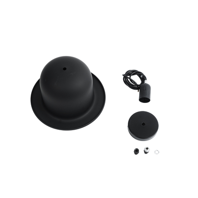 GloboStar® CHARLO 01214 Vintage Κρεμαστό Φωτιστικό Καμπάνα Μονόφωτο 1 x E27 IP20 Μαύρο & Χρυσό Μέταλλο - Μ26 x Π26 x Υ16cm