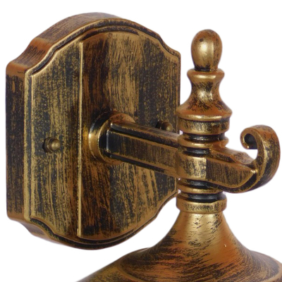 GloboStar® PHAROS 01228 Vintage Επιτοίχιο Φωτιστικό Απλίκα Μονόφωτο 1 x E27 IP20 Mπρούτζινο Μέταλλο - Μ17 x Π19 x Υ29cm