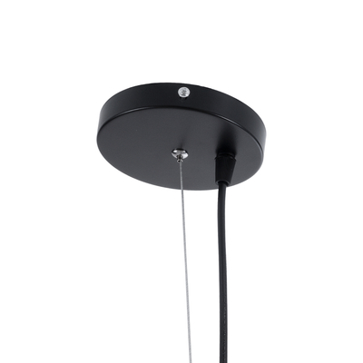 GloboStar® SCANDI 01266 Μοντέρνο Κρεμαστό Φωτιστικό Πλέγμα Μονόφωτο 1 x E27 IP20 Μαύρο Μέταλλο - Μ38 x Π38 x Υ50cm