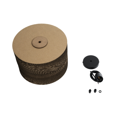 GloboStar® SANTORINI 01290 Boho Κρεμαστό Φωτιστικό Καπέλο Μονόφωτο 1 x E27 IP20 3D Καφέ Χαρτί - Μ30 x Π30 x Y20cm