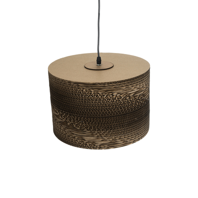 GloboStar® SANTORINI 01290 Boho Κρεμαστό Φωτιστικό Καπέλο Μονόφωτο 1 x E27 IP20 3D Καφέ Χαρτί - Μ30 x Π30 x Y20cm