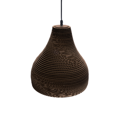 GloboStar® SANTORINI 01292 Boho Κρεμαστό Φωτιστικό Καμπάνα Μονόφωτο 1 x E27 IP20 3D Καφέ Χαρτί - Μ30 x Π30 x Y30cm