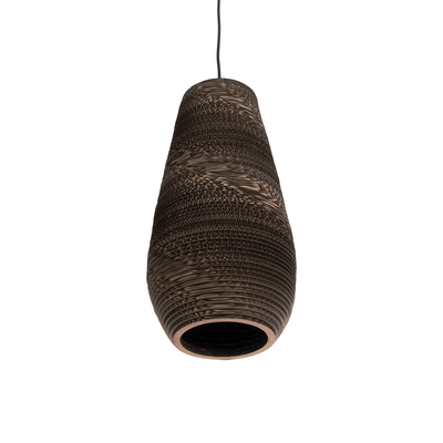 GloboStar® SANTORINI 01294 Boho Κρεμαστό Φωτιστικό Καμπάνα Μονόφωτο 1 x E27 IP20 3D Καφέ Χαρτί - Μ21 x Π21 x Y43cm