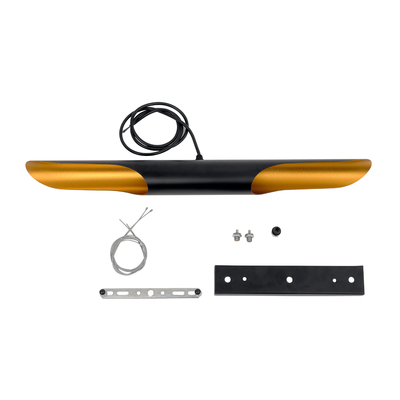 GloboStar® ESTERINA 01304 Μοντέρνο Κρεμαστό Φωτιστικό Ανάρτηση Δίφωτο 2 x E27 IP20 Μαύρο & Χρυσό Μέταλλο - Μ60 x Π6 x Υ6cm