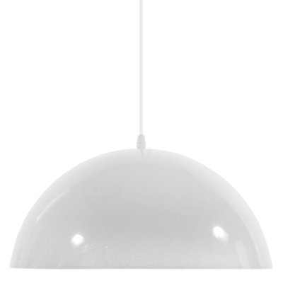 GloboStar® LUNE 01339 Μοντέρνο Κρεμαστό Φωτιστικό Καμπάνα Μονόφωτο 1 x E27 IP20 Λευκό & Χρυσό Μέταλλο - Μ40 x Π40 x Υ20cm