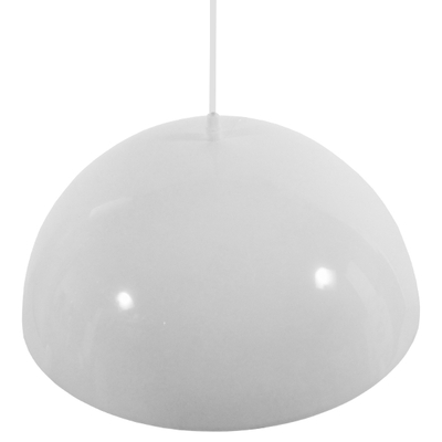 GloboStar® LUNE 01339 Μοντέρνο Κρεμαστό Φωτιστικό Καμπάνα Μονόφωτο 1 x E27 IP20 Λευκό & Χρυσό Μέταλλο - Μ40 x Π40 x Υ20cm
