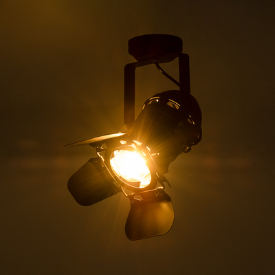 GloboStar® DETROIT 01372 Vintage Φωτιστικό Οροφής Πλέγμα Μονόφωτο 1 x E27 IP20 Μαύρο Μέταλλο - Μ26 x Π26 x Υ37cm