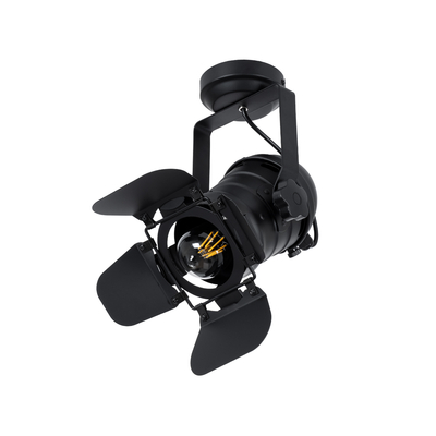 GloboStar® DETROIT 01372 Vintage Φωτιστικό Οροφής Πλέγμα Μονόφωτο 1 x E27 IP20 Μαύρο Μέταλλο - Μ26 x Π26 x Υ37cm