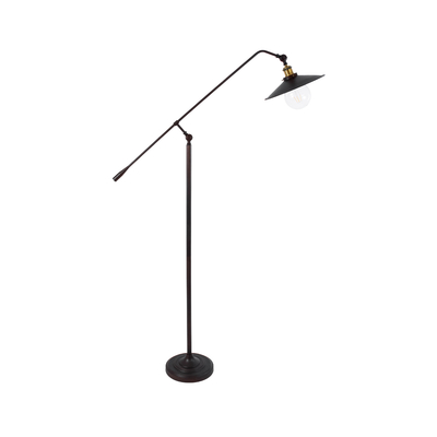 GloboStar® SILENE 01243 Vintage Επιδαπέδιο Φωτιστικό Μονόφωτο 1 x E27 IP20 Μαύρο & Χρυσό Μέταλλο - Μ30 x Π30 x Υ194cm