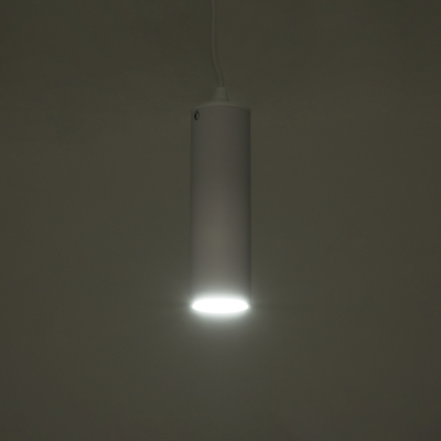 GloboStar® CANNON 01274 Μοντέρνο Κρεμαστό Φωτιστικό Κύλινδρος Μονόφωτο 1 x GU10 IP20 Λευκό Μέταλλο - Μ6 x Π6 x Y20cm