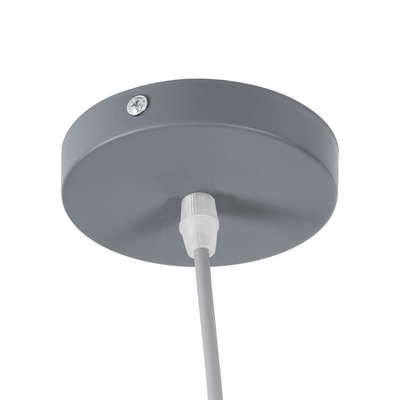GloboStar® UPVALE 01282 Μοντέρνο Κρεμαστό Φωτιστικό Καμπάνα Μονόφωτο 1 x E27 IP20 Γκρί & Λευκό Μέταλλο - Μ40 x Π40 x Υ24cm