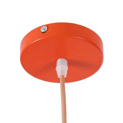 GloboStar® UPVALE 01283 Μοντέρνο Κρεμαστό Φωτιστικό Καμπάνα Μονόφωτο 1 x E27 IP20 Πορτοκαλί & Λευκό Μέταλλο - Μ40 x Π40 x Υ24cm