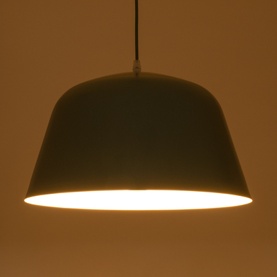 GloboStar® UPVALE 01285 Μοντέρνο Κρεμαστό Φωτιστικό Καμπάνα Μονόφωτο 1 x E27 IP20 Πράσινο & Λευκό Μέταλλο - Μ40 x Π40 x Υ24cm