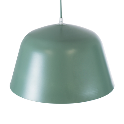 GloboStar® UPVALE 01285 Μοντέρνο Κρεμαστό Φωτιστικό Καμπάνα Μονόφωτο 1 x E27 IP20 Πράσινο & Λευκό Μέταλλο - Μ40 x Π40 x Υ24cm