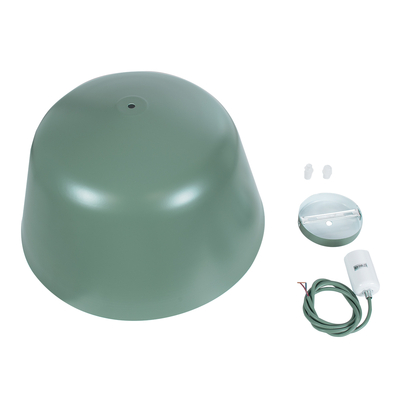 GloboStar® UPVALE 01285 Μοντέρνο Κρεμαστό Φωτιστικό Καμπάνα Μονόφωτο 1 x E27 IP20 Πράσινο & Λευκό Μέταλλο - Μ40 x Π40 x Υ24cm