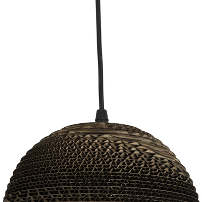 GloboStar® SANTORINI 01288 Boho Κρεμαστό Φωτιστικό Μπάλα Μονόφωτο 1 x E27 IP20 3D Καφέ Χαρτί - Μ20 x Π20 x Y16cm