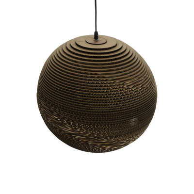 GloboStar® SANTORINI 01289 Boho Κρεμαστό Φωτιστικό Μπάλα Μονόφωτο 1 x E27 IP20 3D Καφέ Χαρτί - Μ40 x Π40 x Y34cm