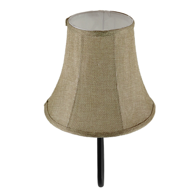 GloboStar® SHELLY 01299 Vintage Επιτοίχιο Φωτιστικό Απλίκα Μονόφωτο 1 x E27 IP20 Μαύρο Μέταλλο με Μπεζ Ύφασμα - Μ13 x Π18 x Υ34cm