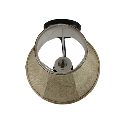 GloboStar® SHELLY 01299 Vintage Επιτοίχιο Φωτιστικό Απλίκα Μονόφωτο 1 x E27 IP20 Μαύρο Μέταλλο με Μπεζ Ύφασμα - Μ13 x Π18 x Υ34cm