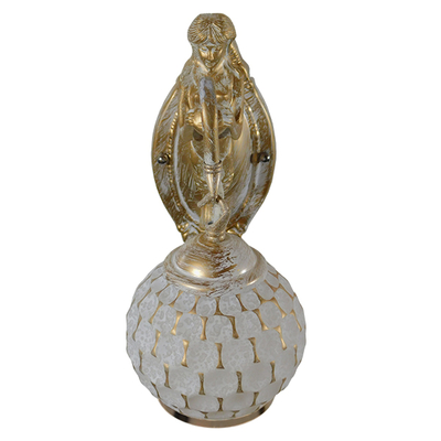 GloboStar® MERMAID 01317 Vintage Επιτοίχιο Φωτιστικό Απλίκα Μονόφωτο 1 x E27 IP20 Λευκό Γυαλί με Λευκό & Χρυσό Μέταλλο - Μ12.5 x Π28 x Υ27cm