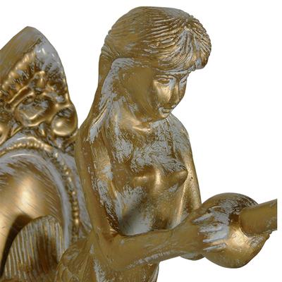 GloboStar® MERMAID 01317 Vintage Επιτοίχιο Φωτιστικό Απλίκα Μονόφωτο 1 x E27 IP20 Λευκό Γυαλί με Λευκό & Χρυσό Μέταλλο - Μ12.5 x Π28 x Υ27cm