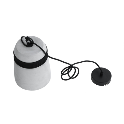 GloboStar® TRIBECA 01320 Μοντέρνο Κρεμαστό Φωτιστικό Καμπάνα Μονόφωτο 1 x E27 IP20 Γκρι Τσιμέντο - Μ20 x Π20 x Υ26cm