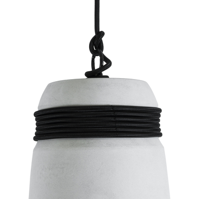 GloboStar® TRIBECA 01320 Μοντέρνο Κρεμαστό Φωτιστικό Καμπάνα Μονόφωτο 1 x E27 IP20 Γκρι Τσιμέντο - Μ20 x Π20 x Υ26cm