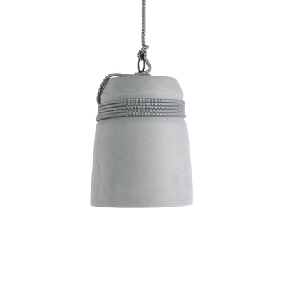 GloboStar® TRIBECA 01321 Μοντέρνο Κρεμαστό Φωτιστικό Καμπάνα Μονόφωτο 1 x E27 IP20 Γκρι Τσιμέντο - Μ20 x Π20 x Υ26cm