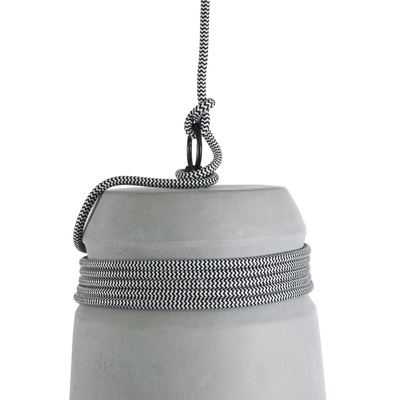 GloboStar® TRIBECA 01321 Μοντέρνο Κρεμαστό Φωτιστικό Καμπάνα Μονόφωτο 1 x E27 IP20 Γκρι Τσιμέντο - Μ20 x Π20 x Υ26cm