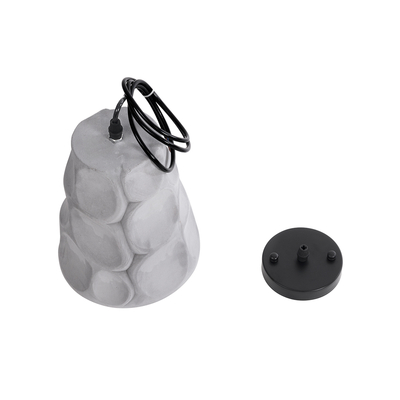 GloboStar® TRIBECA 01327 Μοντέρνο Κρεμαστό Φωτιστικό Καμπάνα Μονόφωτο 1 x E27 IP20 Γκρι Τσιμέντο - Μ18 x Π18 x Υ23cm