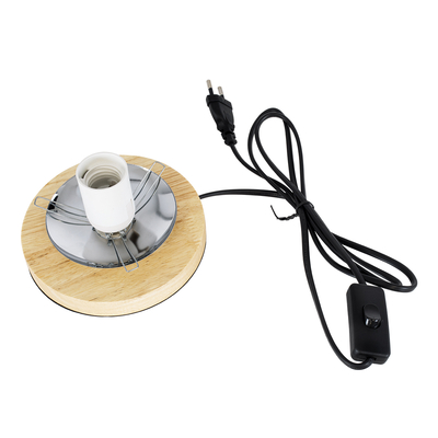 GloboStar® OCEANA 01337 Boho Επιτραπέζιο Φωτιστικό Πορτατίφ Μονόφωτο Καφέ Σκούρο Ξύλινο Ψάθινο Rattan Φ20 x Υ22cm