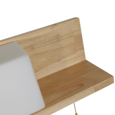 GloboStar® AMITY 01365 Μοντέρνο Επιτοίχιο Φωτιστικό Απλίκα Μονόφωτο 1 x E27 IP20 Μπεζ Ξύλο με Λευκό Γυαλί - Μ30 x Π14.5 x Υ15cm