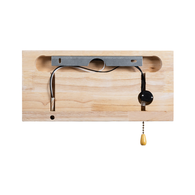 GloboStar® AMITY 01366 Μοντέρνο Επιτοίχιο Φωτιστικό Απλίκα Μονόφωτο 1 x E27 IP20 Μπεζ Ξύλο με Λευκό Γυαλί - Μ30 x Π14.5 x Υ15cm