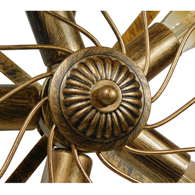 GloboStar® FAN 01381 Vintage Επιτοίχιο Φωτιστικό Απλίκα Πολύφωτο 5 x E27 IP20 Χάλκινο Μέταλλο - Μ46 x Π22 x Υ46cm