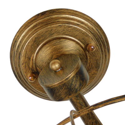 GloboStar® FAN 01381 Vintage Επιτοίχιο Φωτιστικό Απλίκα Πολύφωτο 5 x E27 IP20 Χάλκινο Μέταλλο - Μ46 x Π22 x Υ46cm