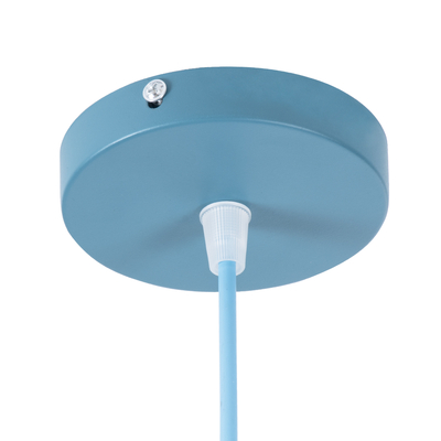 GloboStar® UPVALE 01286 Μοντέρνο Κρεμαστό Φωτιστικό Καμπάνα Μονόφωτο 1 x E27 IP20 Μπλε & Λευκό Μέταλλο - Μ40 x Π40 x Υ24cm
