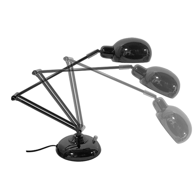 GloboStar® OFFICE BLACK 01392 Μοντέρνο Επιτραπέζιο Φωτιστικό Πορτατίφ Μονόφωτο Μεταλλικό Μαύρο Νίκελ Φ12 x Υ80cm