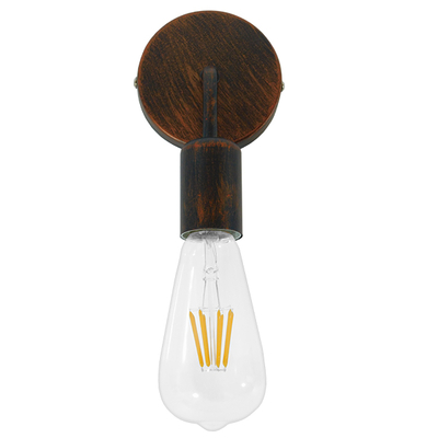 GloboStar® DON 01398 Vintage Επιτοίχιο Φωτιστικό Απλίκα Μονόφωτο 1 x E27 IP20 Χάλκινο Μέταλλο - Μ10 x Π7 x Υ16cm