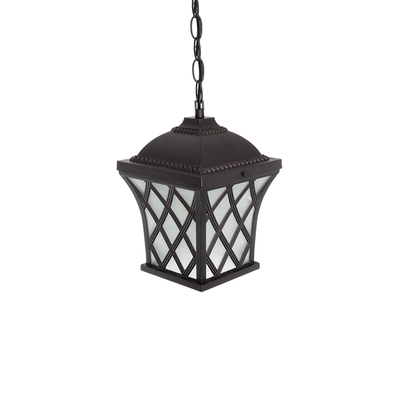 GloboStar® LINCOLN 01399 Vintage Κρεμαστό Φωτιστικό Πλέγμα Μονόφωτο 1 x E27 IP20 Καφέ Μεταλλο με Διάφανο Γυαλί - Μ19 x Π19 x Υ20cm