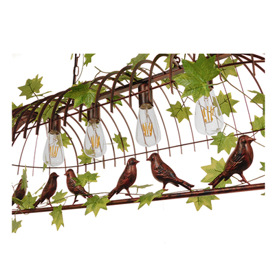 GloboStar® NEST 01402 Vintage Κρεμαστό Φωτιστικό Φιγούρα Πολύφωτο 4 x E27 IP20 Χάλκινο Μέταλλο με Πράσινο Πλαστικό - Μ103 x Π34 x Υ36.5cm