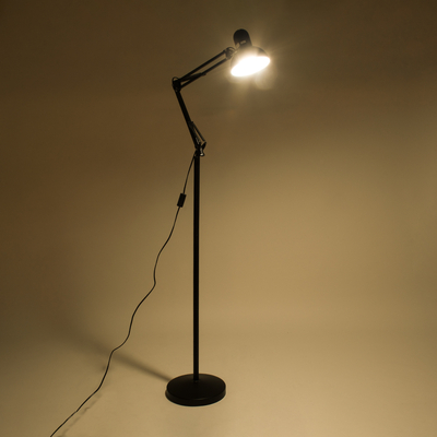 GloboStar® AUDREY 01468 Vintage Επιδαπέδιο Φωτιστικό Μονόφωτο 1 x E27 IP20 Μαύρο Μέταλλο - Μ15 x Π15 x Υ190cm