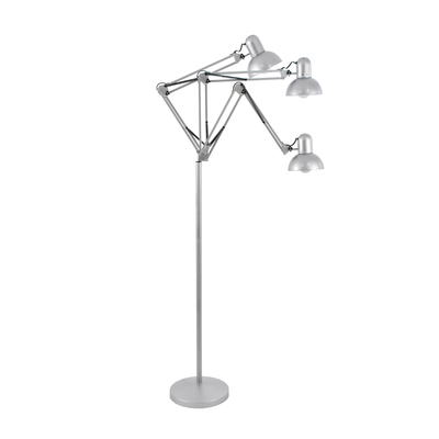 GloboStar® AUDREY 01469 Vintage Επιδαπέδιο Φωτιστικό Μονόφωτο 1 x E27 IP20 Ασημί Μέταλλο - Μ15 x Π15 x Υ190cm