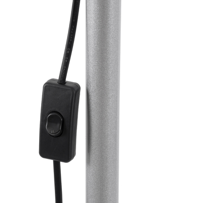 GloboStar® AUDREY 01469 Vintage Επιδαπέδιο Φωτιστικό Μονόφωτο 1 x E27 IP20 Ασημί Μέταλλο - Μ15 x Π15 x Υ190cm